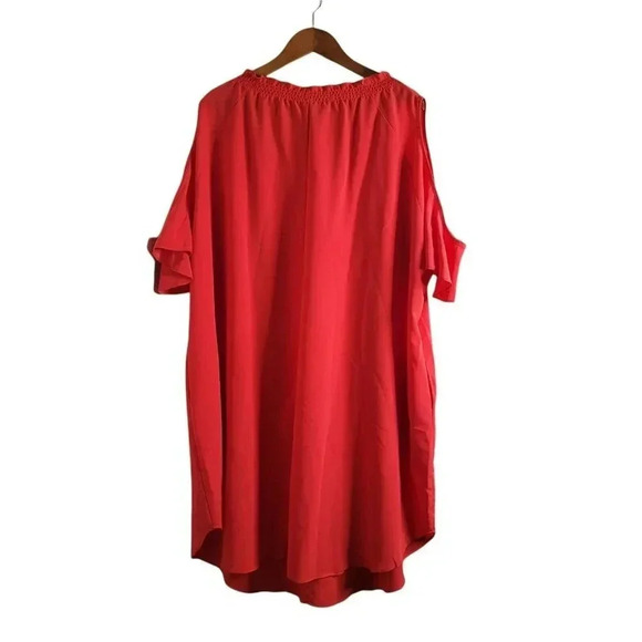 Rachel Rachel Roy size 3X orange Cold-Shoulder Shift Dress Elastic neck Women's - Picture 2 of 11